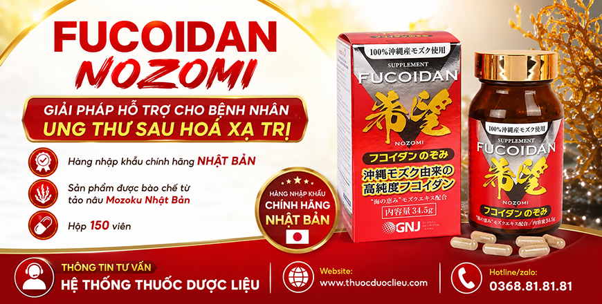 Fucoidan Nozomi - giải pháp cho bệnh nhân trước và sau hoá xạ trị